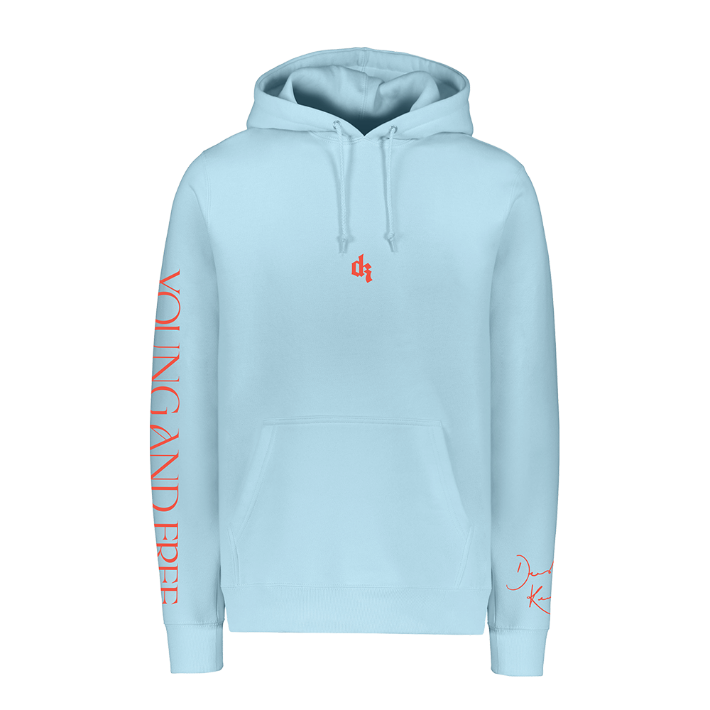 YOUNG & FREE SKY BLUE HOODIE front