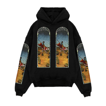 Who Decides War x EST Gee El Toro Stained Glass Hoodie (Black) front