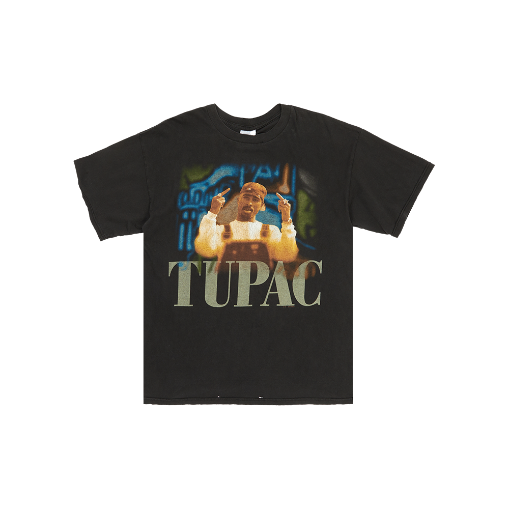 2pac middle finger t shirt clearance