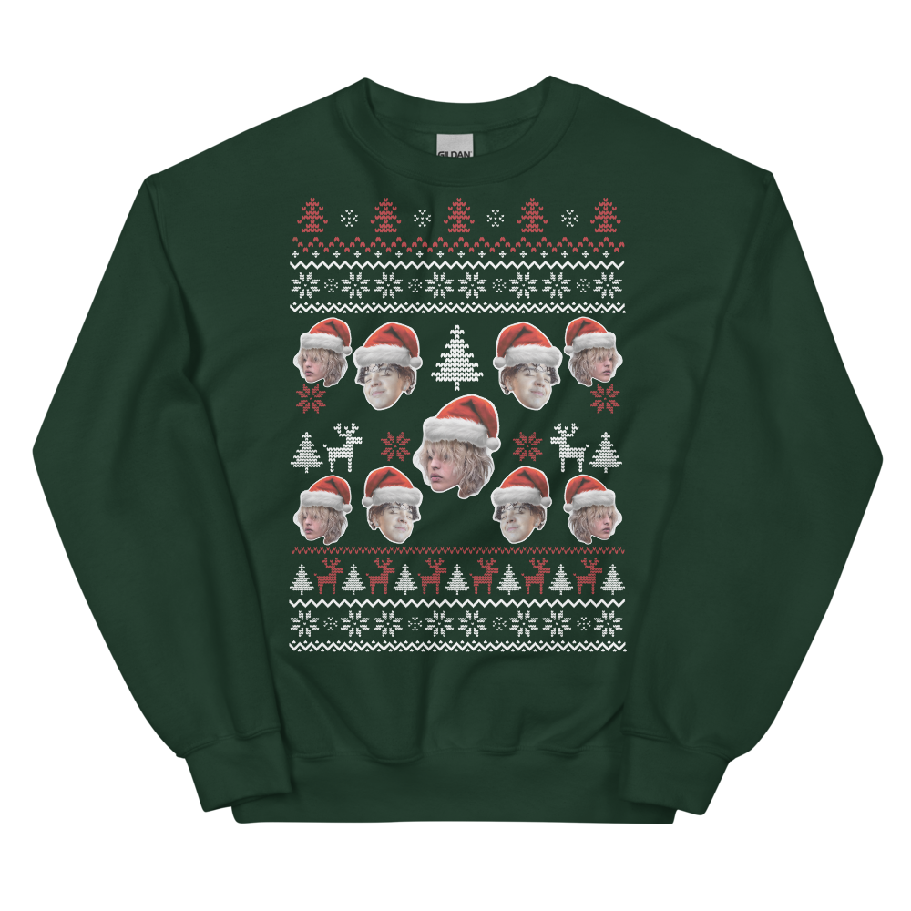 Hermanos Green Christmas Crewneck - Interscope Records