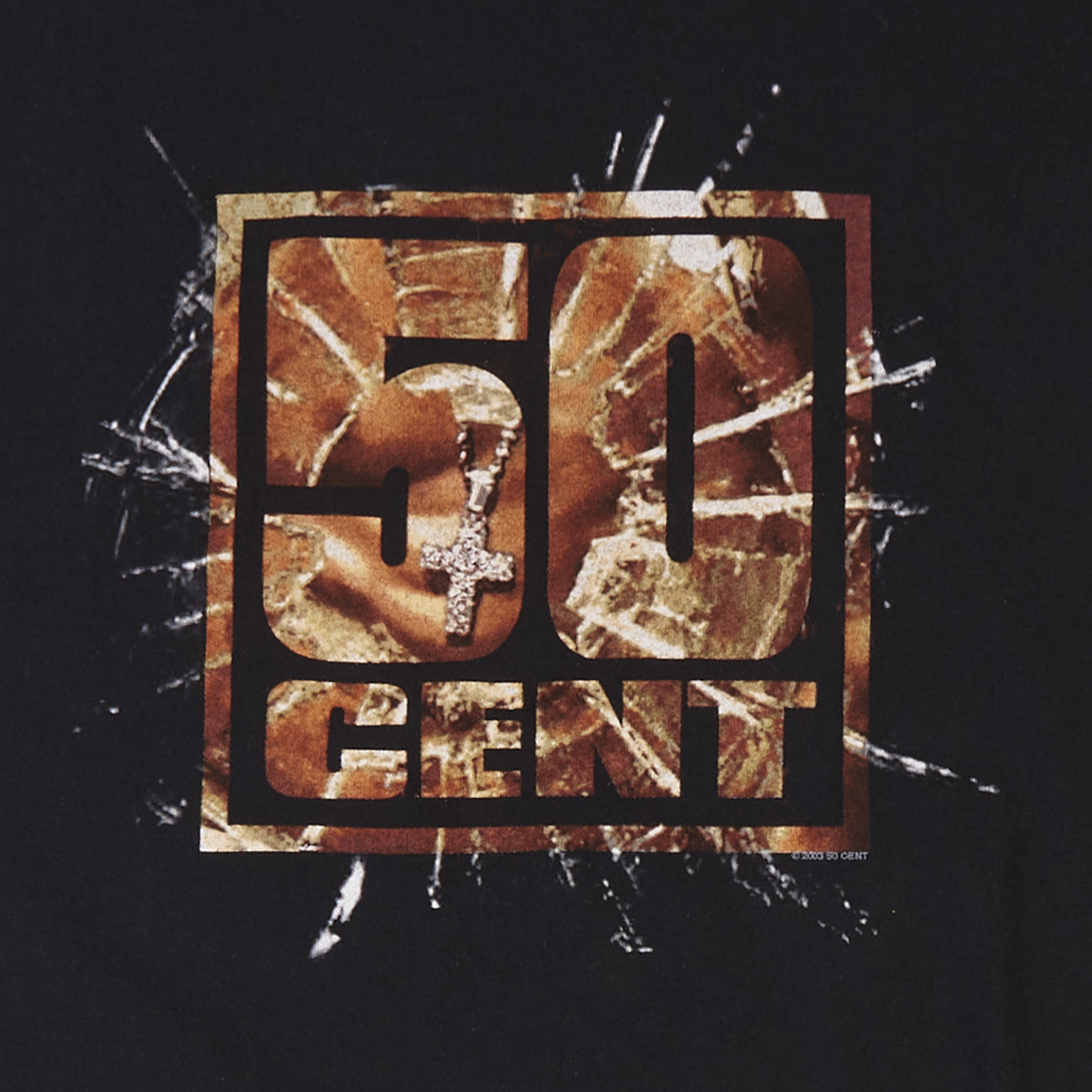 50 Cent Shattered Glass Vintage T-Shirt - Detail