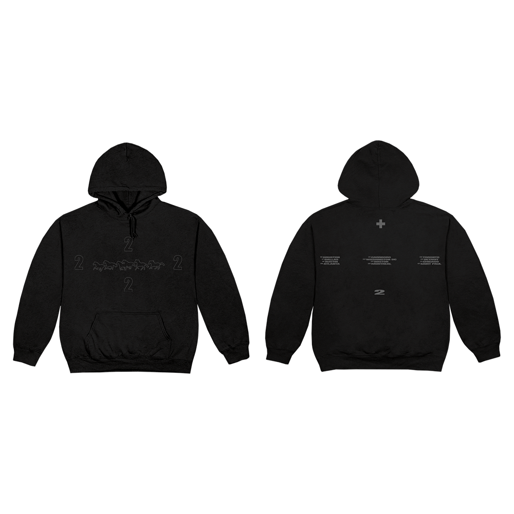 2H Black Running Horse Hoodie