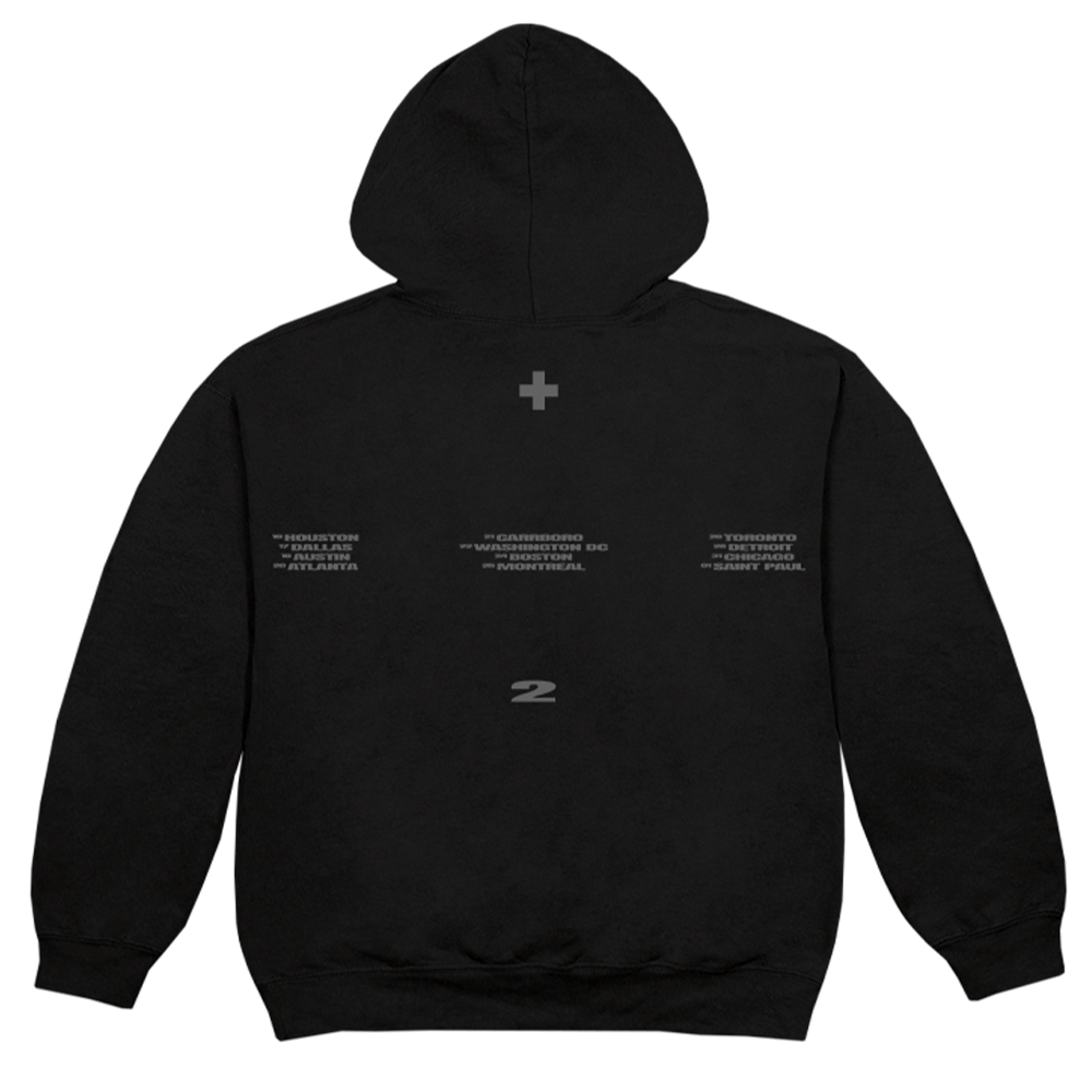 2H Black Running Horse Hoodie Back