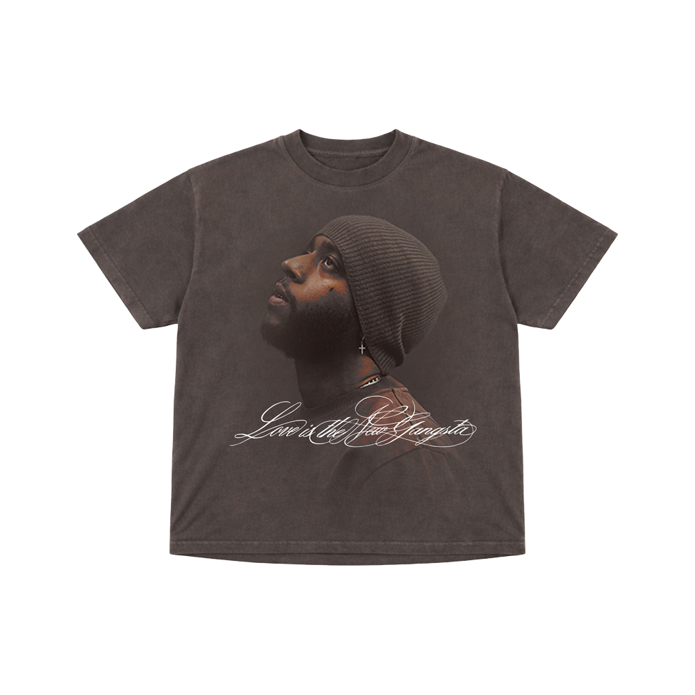 LITNG Script Portrait Tee Brown