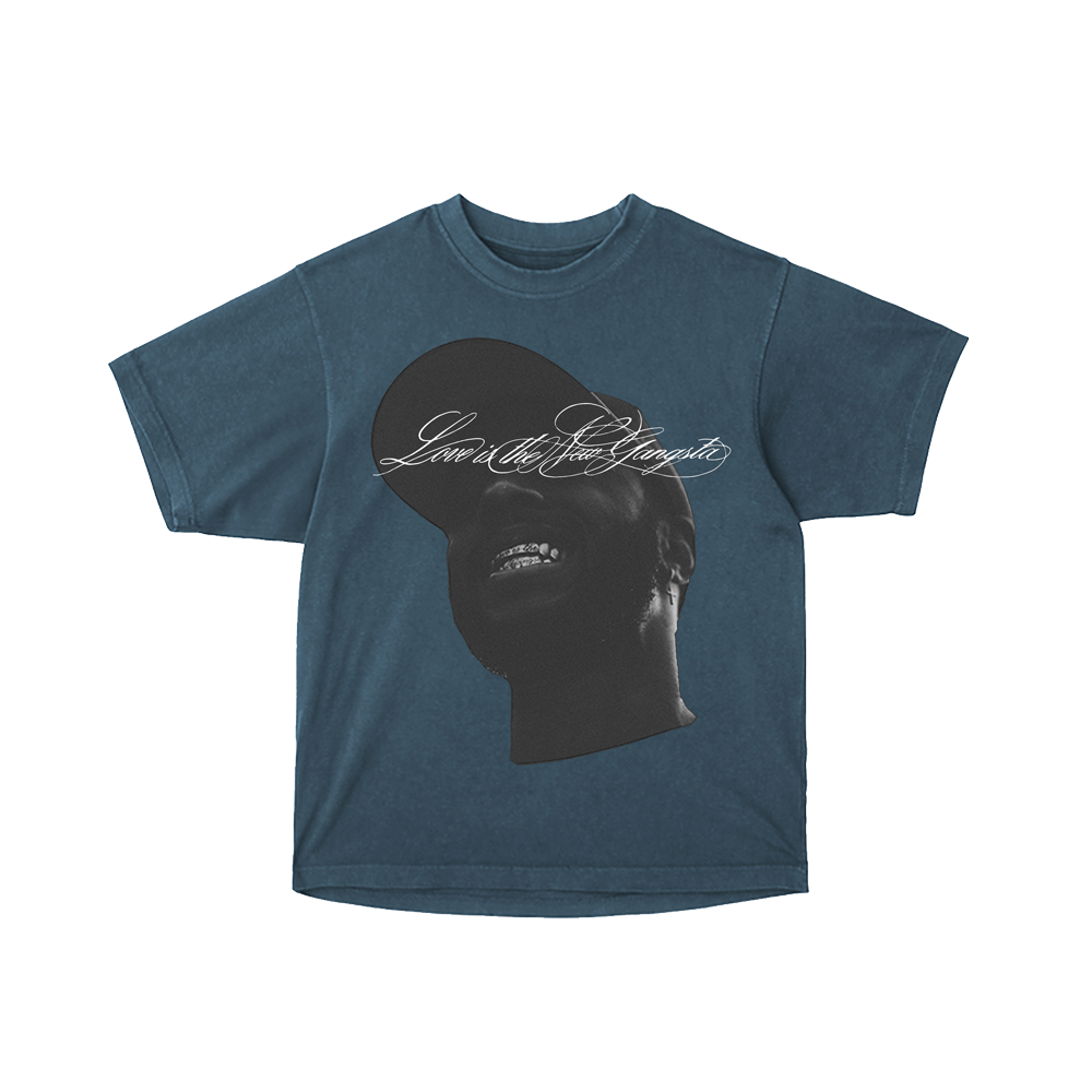 LITNG Script Portrait Tee Navy