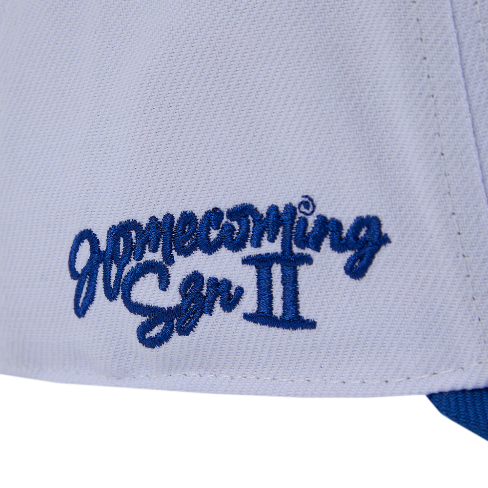 Interscope Blue University Snapback Hat side detail
