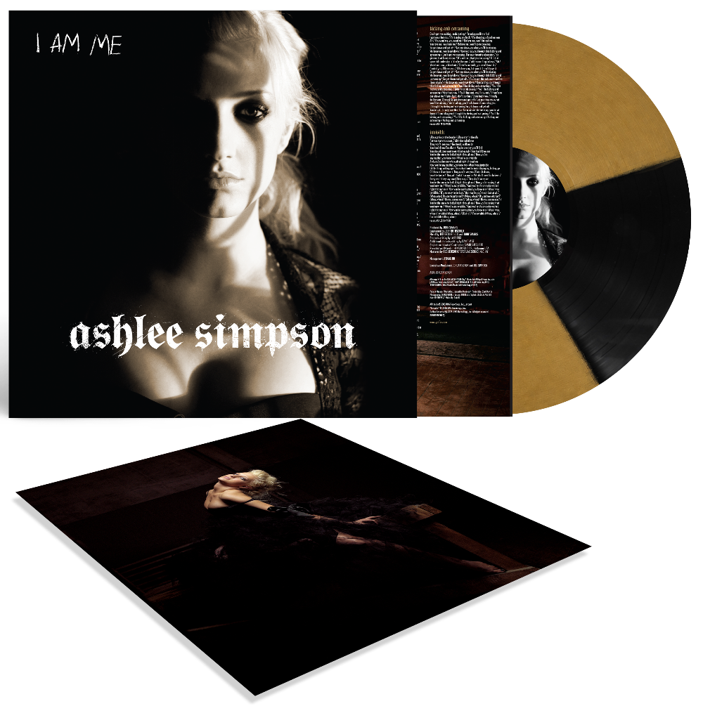 ASHLEE SIMPSON - I AM ME LP (EXCLUSIVE 2 BONUS TRACK VERSION ON "CUSTOM GOLD AND BLACK SPLIT" VINYL)