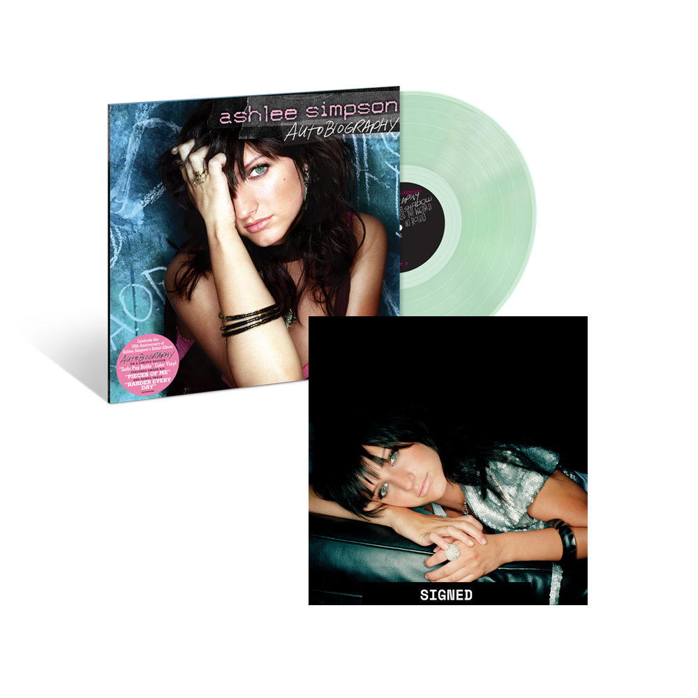 Ashlee Simpson - Autobiography LP (Exclusive Bonus Track Version on "Coke Bottle Clear" Vinyl) + Signed Litho