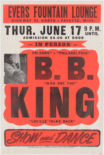B.B. King Show and Dance Vintage Poster