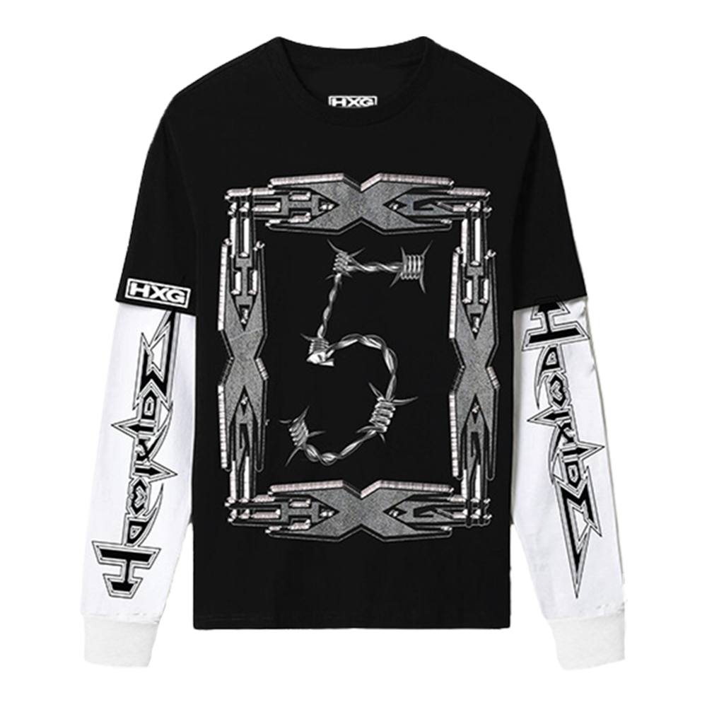 HXG BARBWIRE LAYERED LS TEE Front