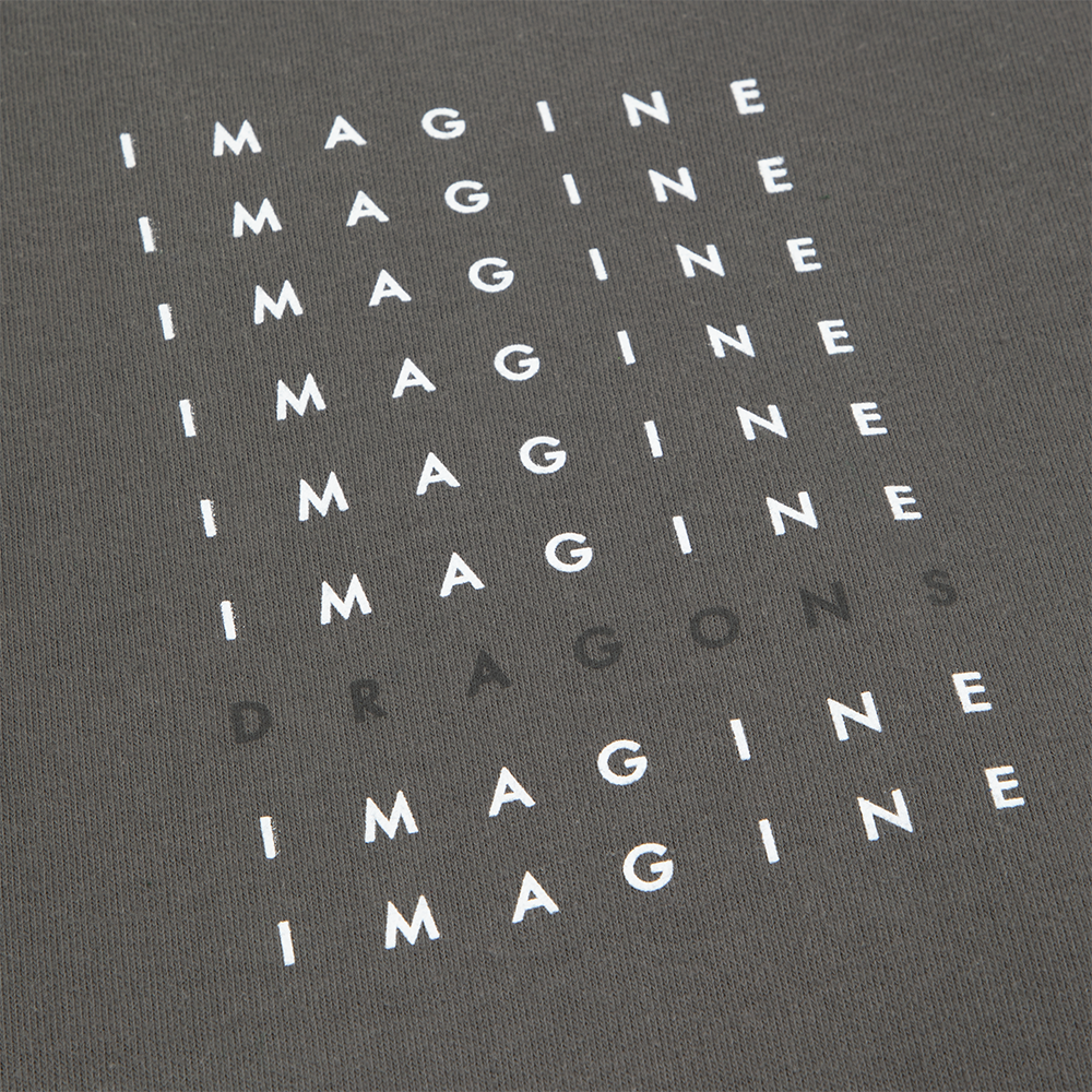 Imagine Dragons Charcoal Stacked Hoodie Detail