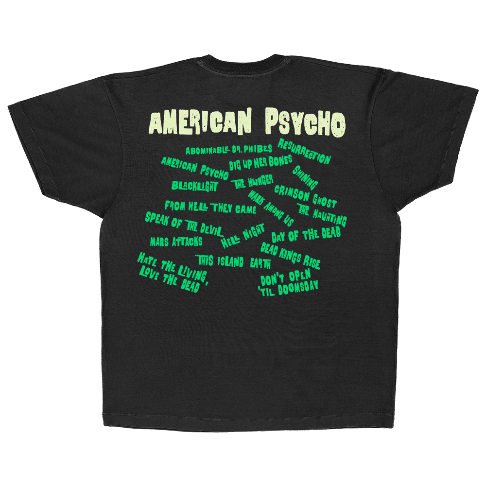 Misfits American Psycho Glow In The Dark Tee back