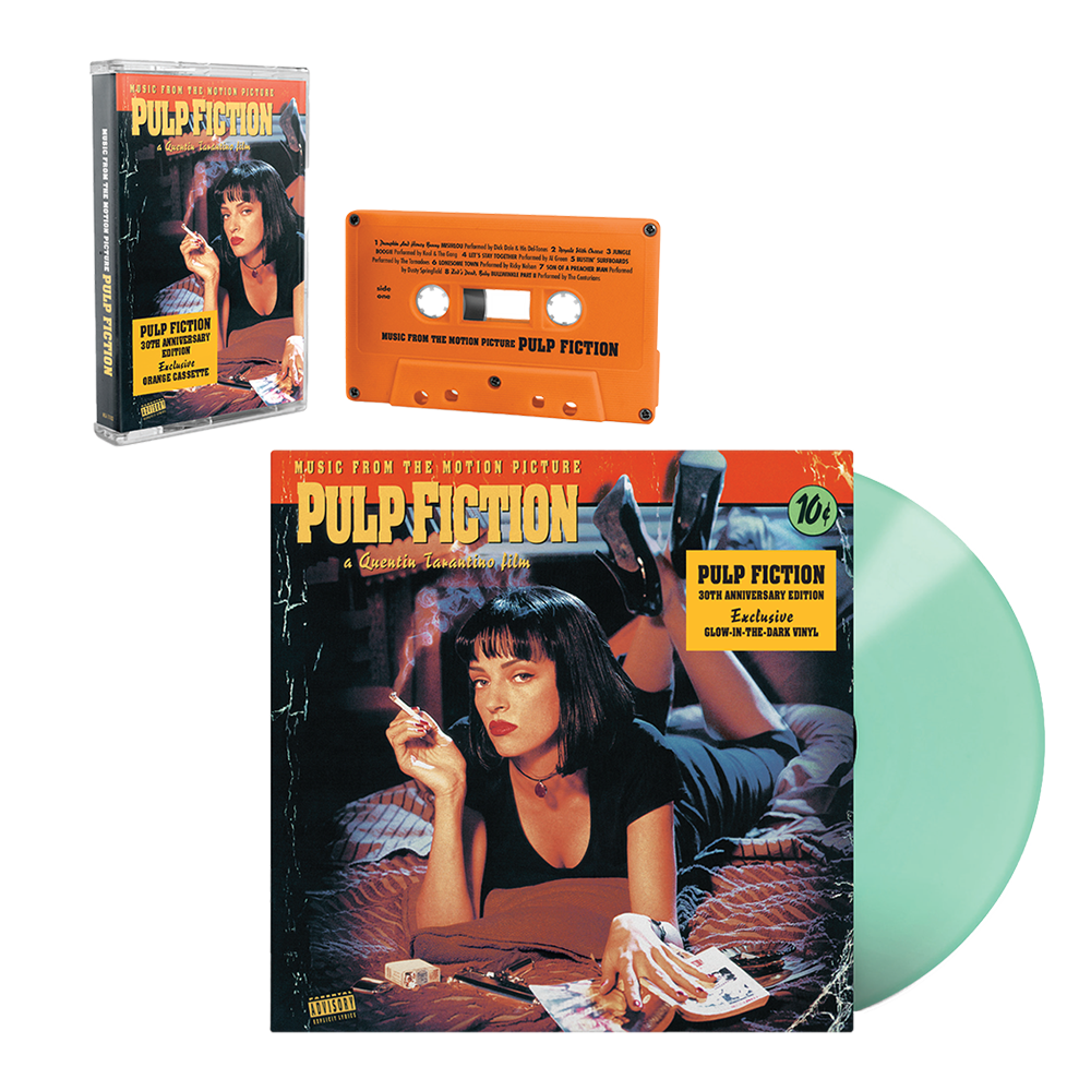 Pulp Fiction (Music From The Motion Picture) - 30th Anniversary Glow-In-The-Dark Vinyl + Cassette Bundle