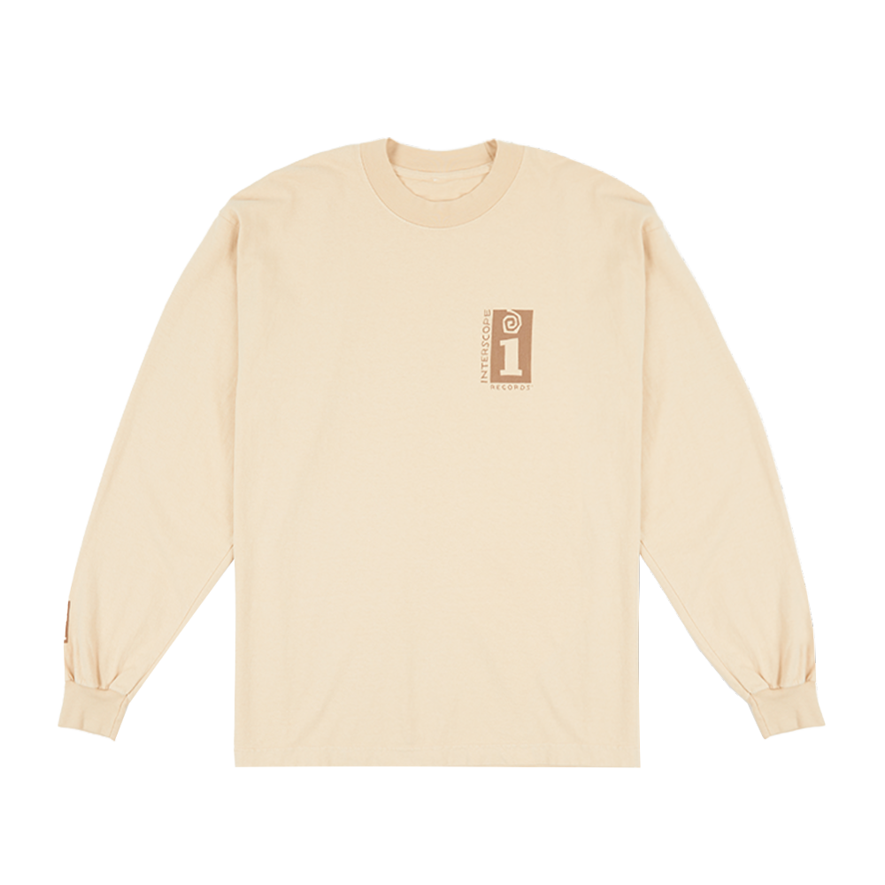 Label Puff Print Longsleeve - Beige Front