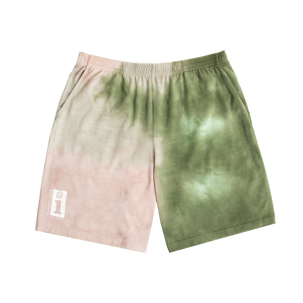 Label Puff Print Shorts - Tie Dye Front