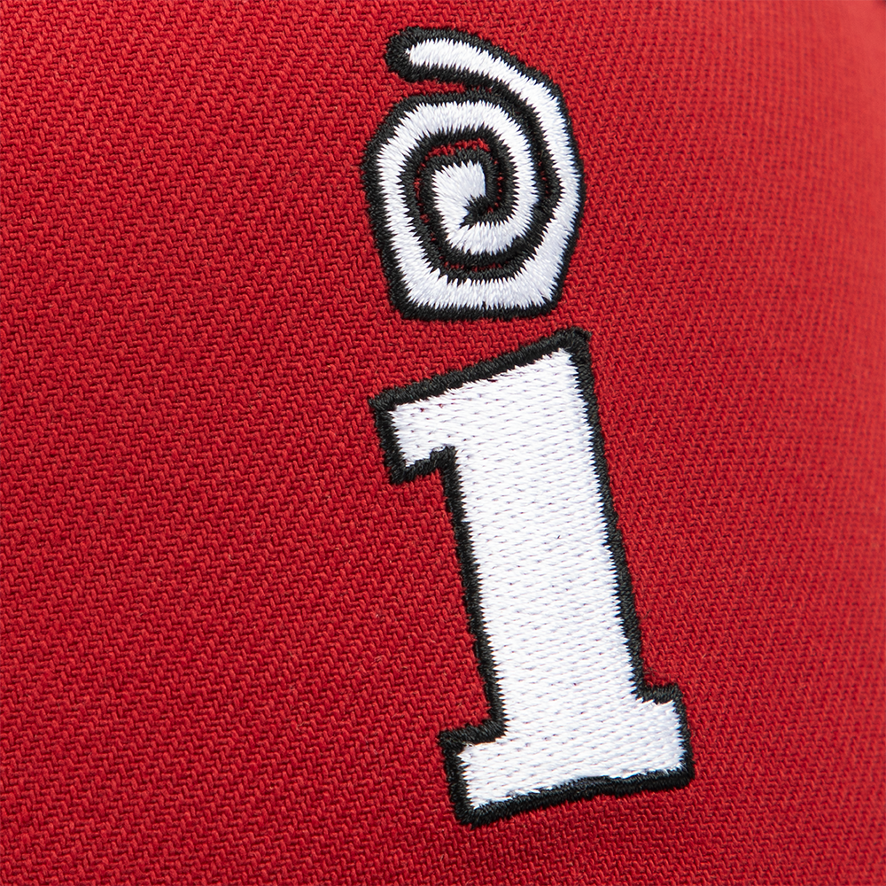 Interscope Red University Snapback Hat detail
