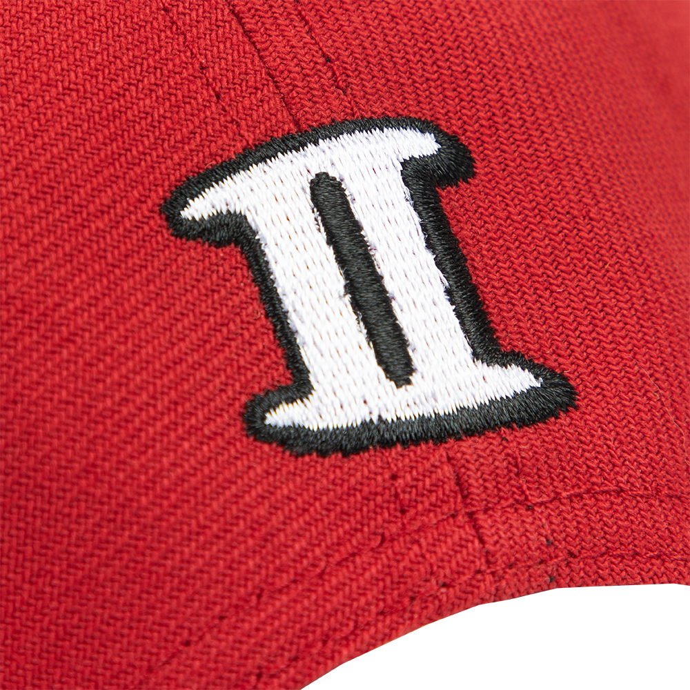 Interscope Red University Snapback Hat back detail