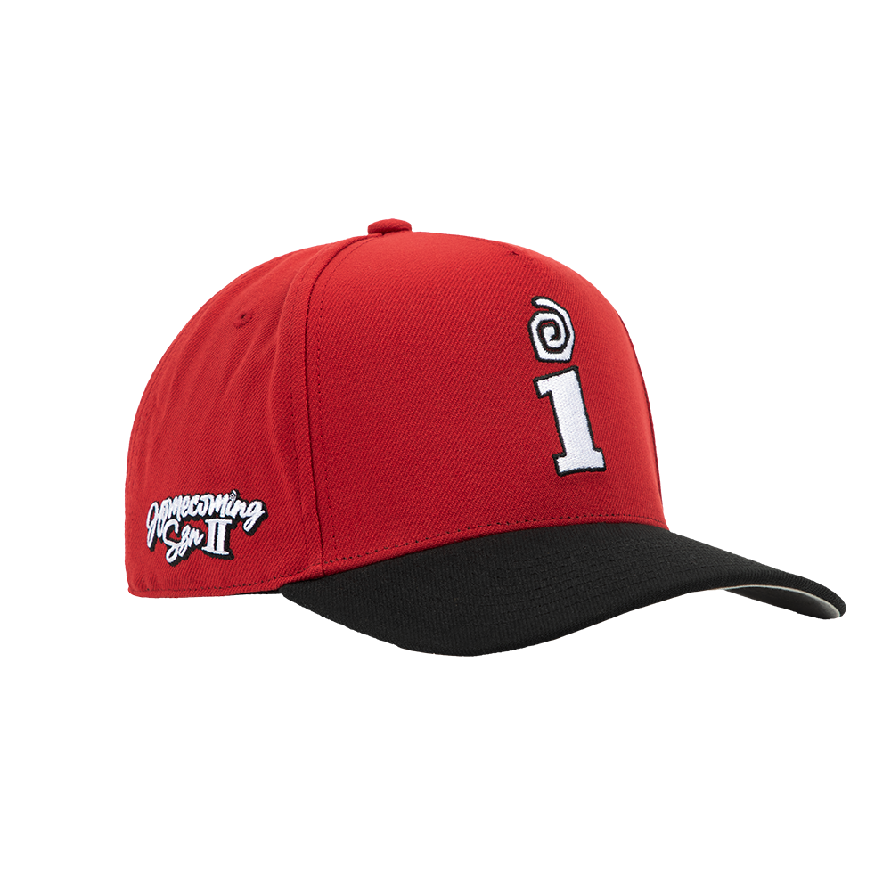 Interscope Red University Snapback Hat front