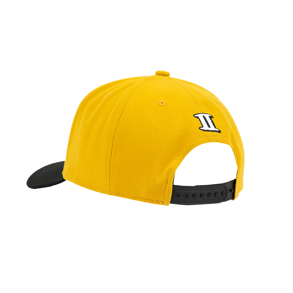 Interscope Yellow University Snapback Hat back