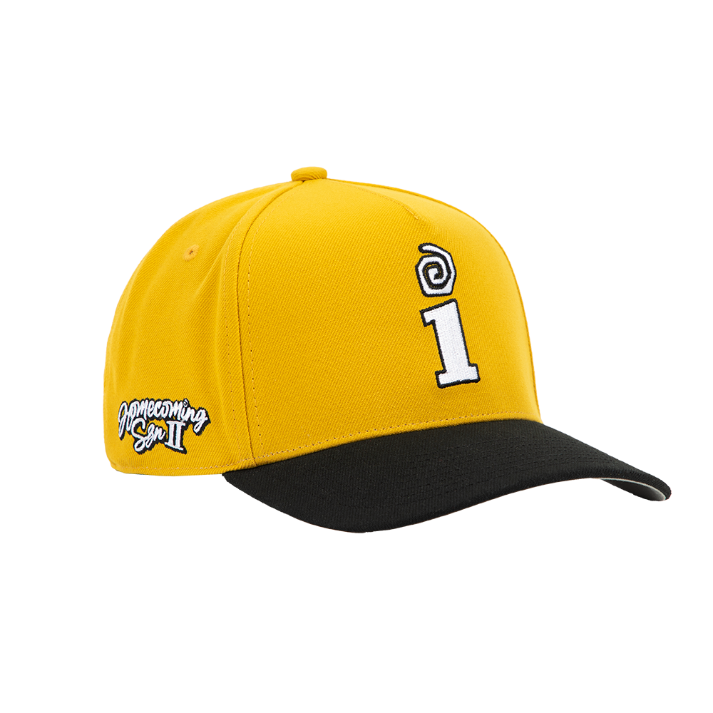 Interscope Yellow University Snapback Hat front