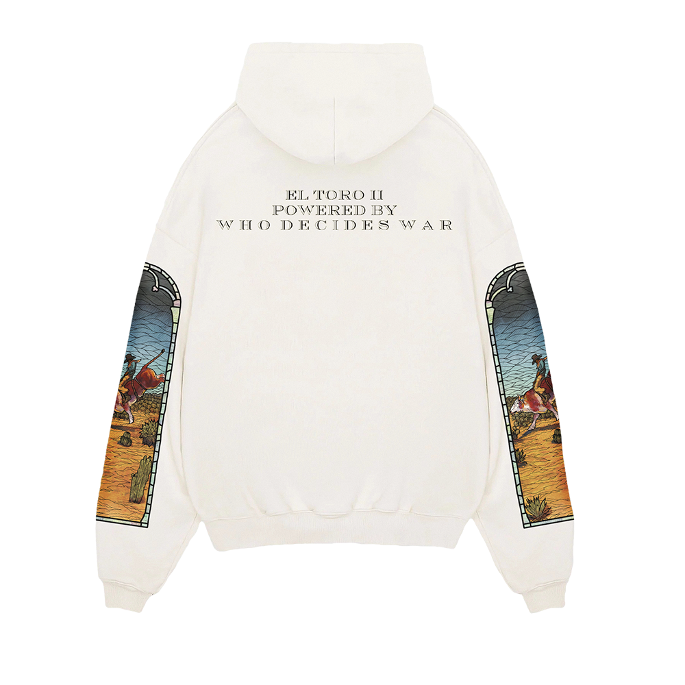 Who Decides War x EST Gee El Toro Stained Glass Hoodie (Cream) back