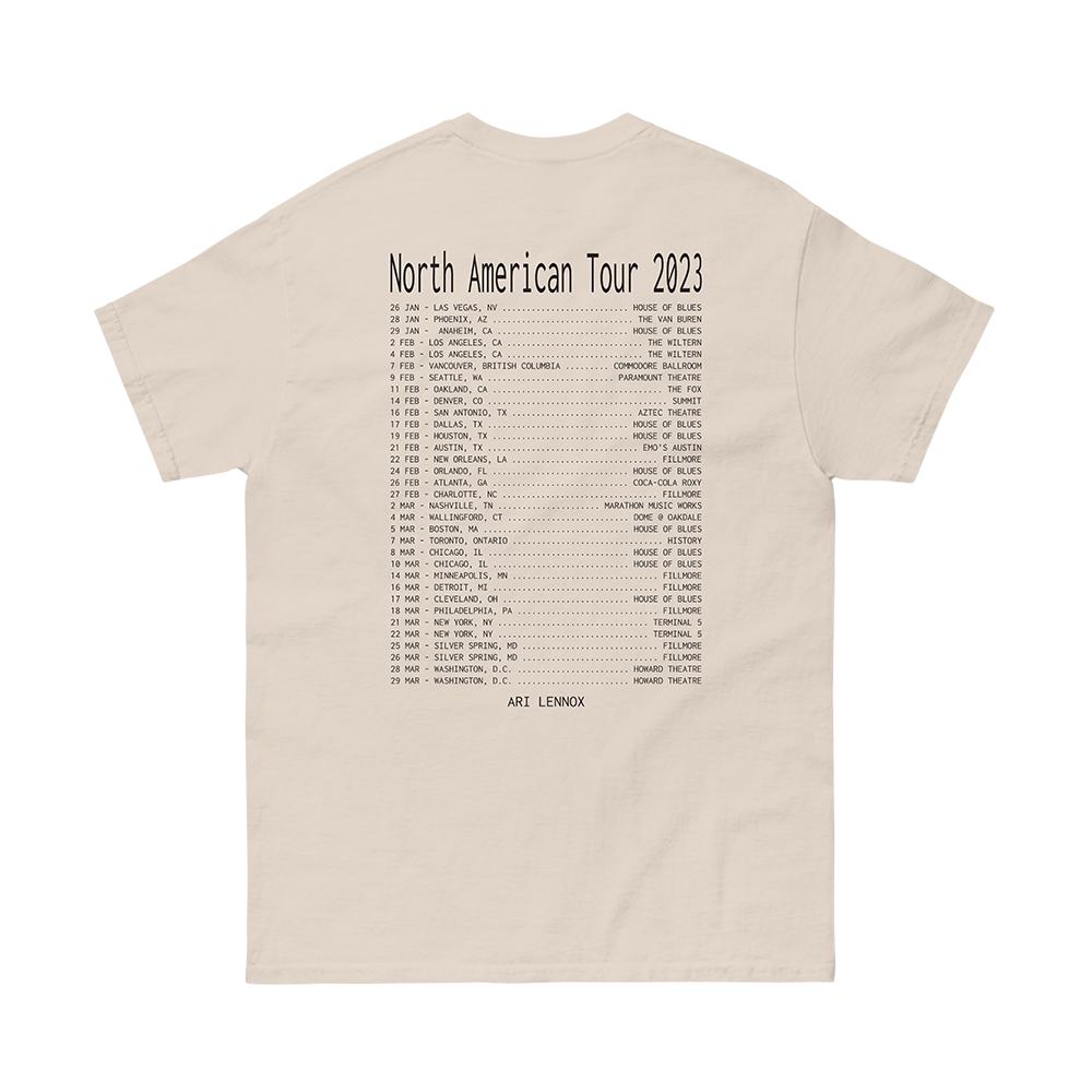 A/S/L Cream Tour T-Shirt Back