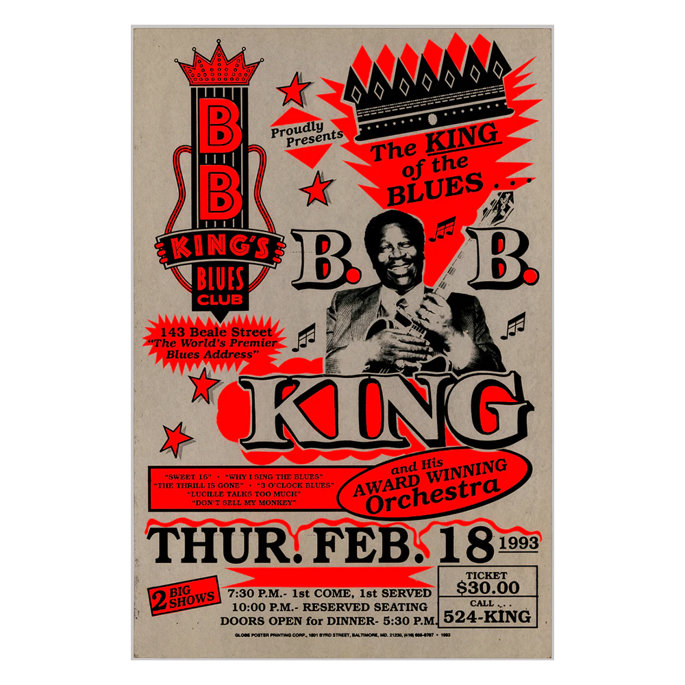 B.B. King King of Blues Vintage Poster