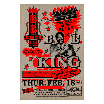 B.B. King King of Blues Vintage Poster