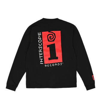 Label Puff Print Longsleeve T-Shirt - Black and Red