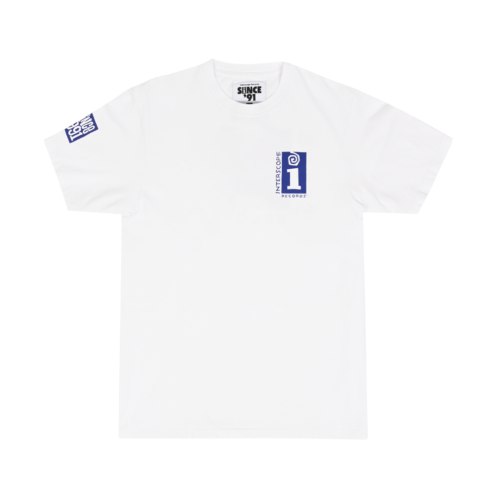 Label Puff Print T-Shirt - White and Blue