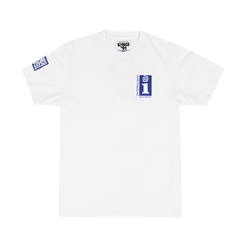 Label Puff Print T-Shirt - White and Blue