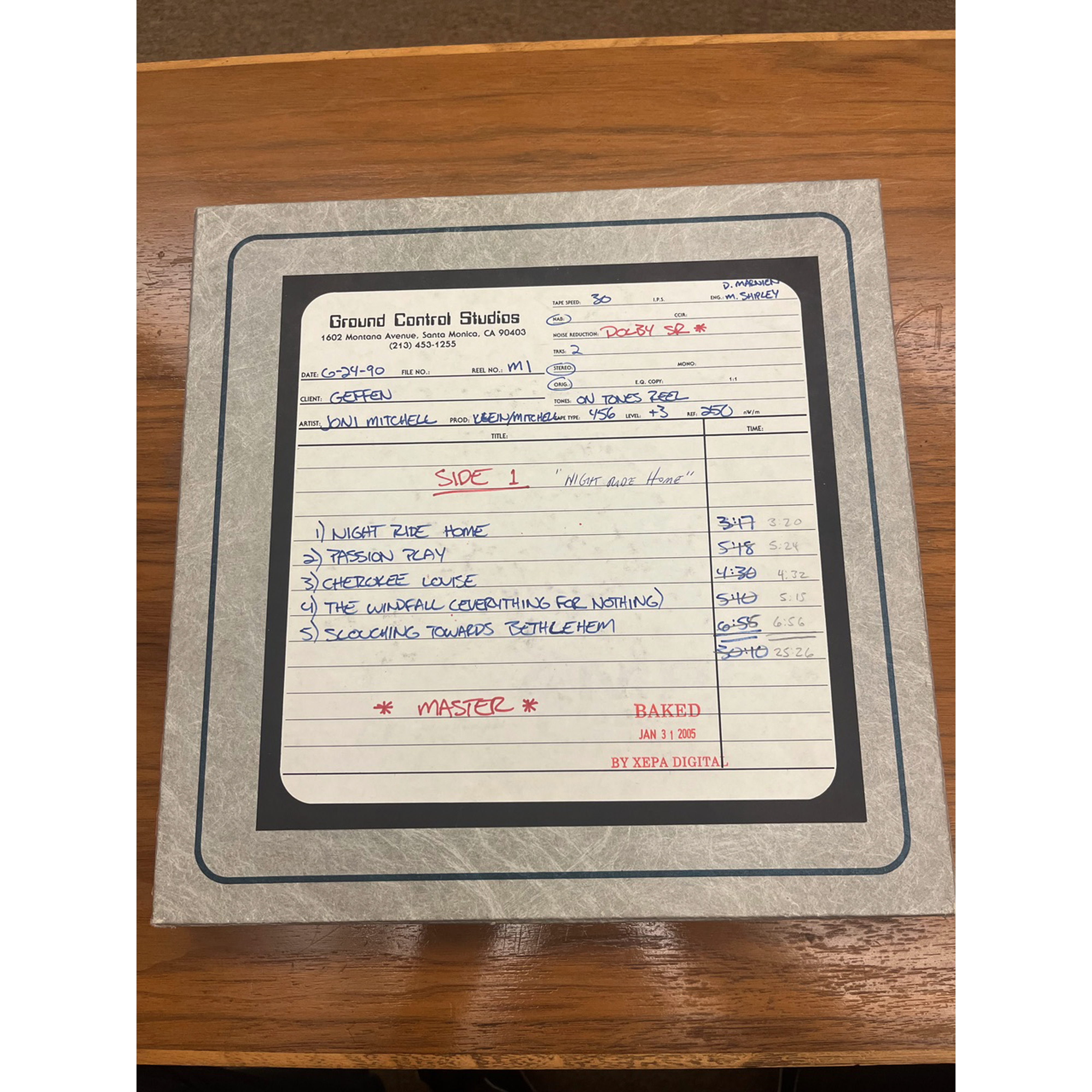 NIGHT RIDE HOME [LP, All Analog - AAA] Side 1 Tracklist