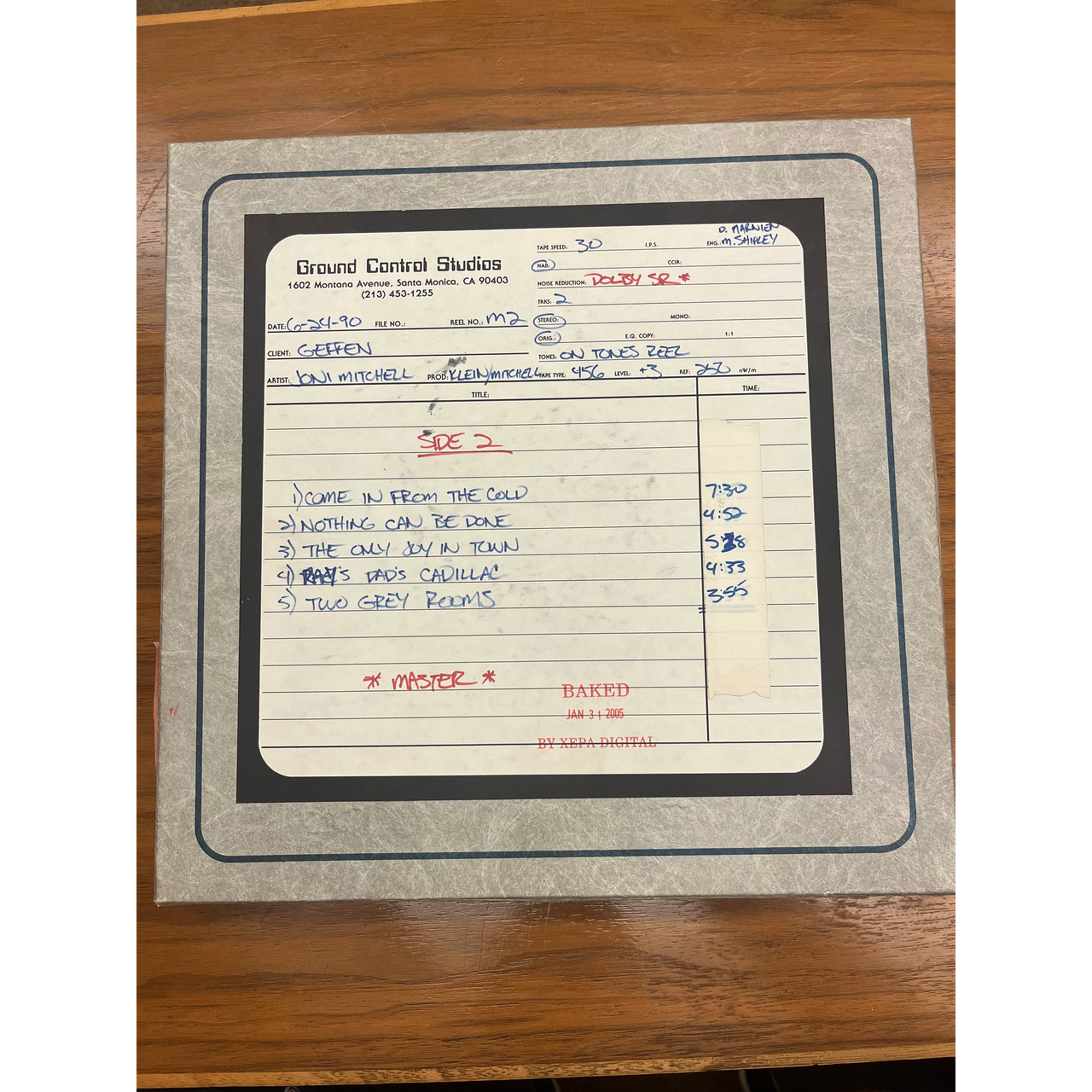 NIGHT RIDE HOME [LP, All Analog - AAA] Side 2 Tracklist