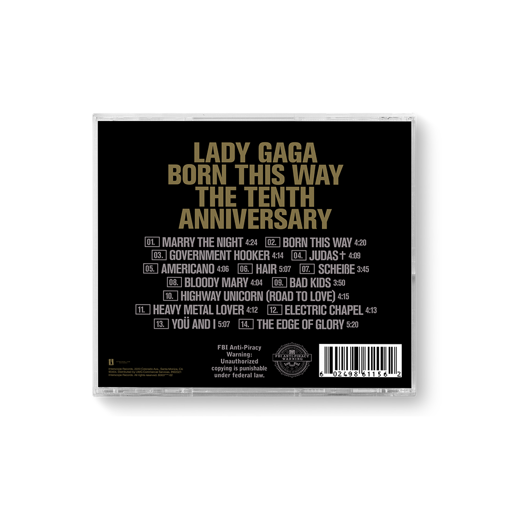 BORN THIS WAY THE TENTH ANNIVERSARY 2CD Back Cover