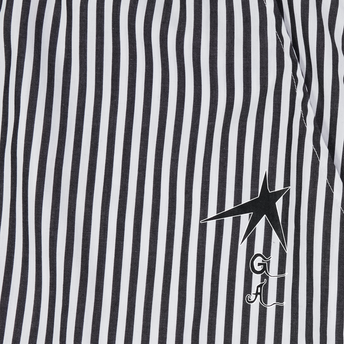 Black and White Striped Lounge Pants Detail