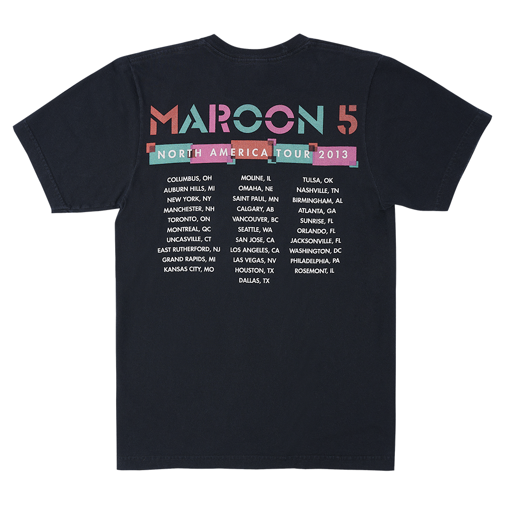 Maroon 5 North America Vintage Tour T-Shirt Back