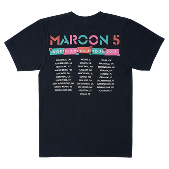 Maroon 5 North America Vintage Tour T-Shirt Back