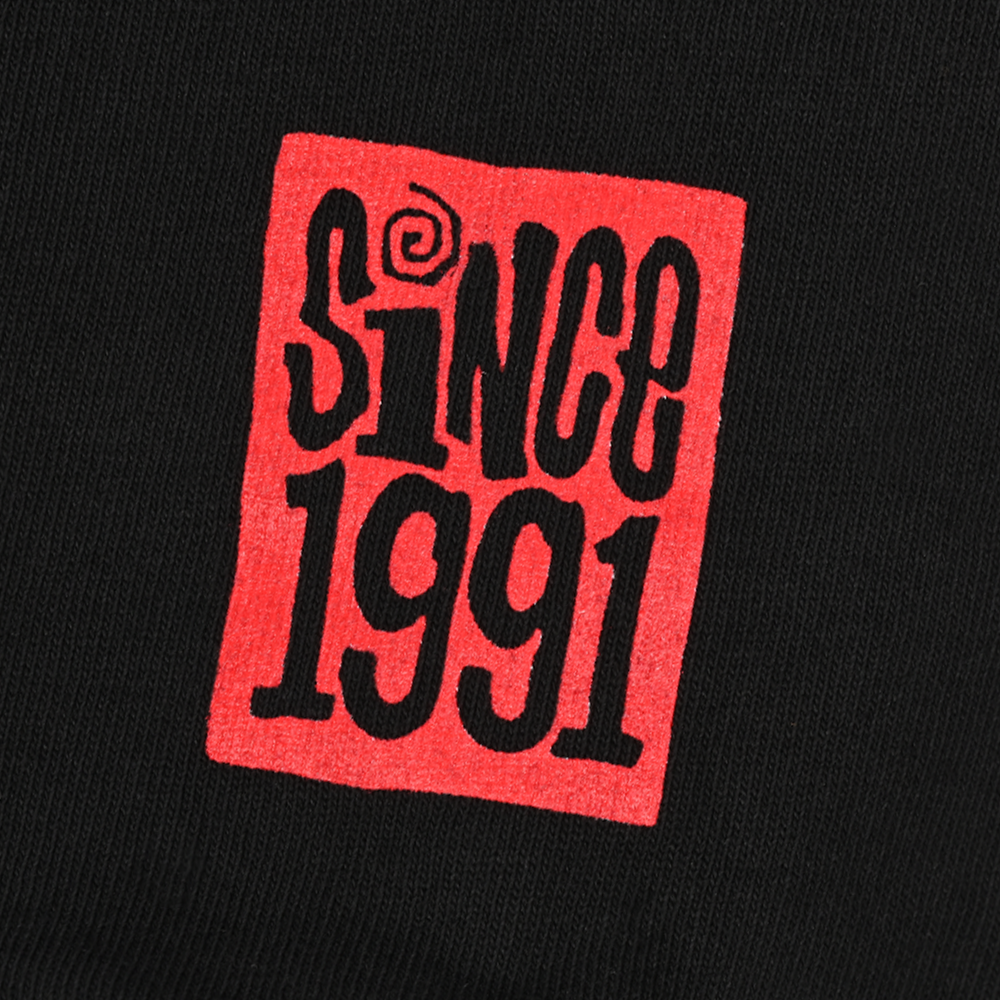 Interscope Longsleeve T-Shirt - Black and Red - Sleeve Detail Zoomed