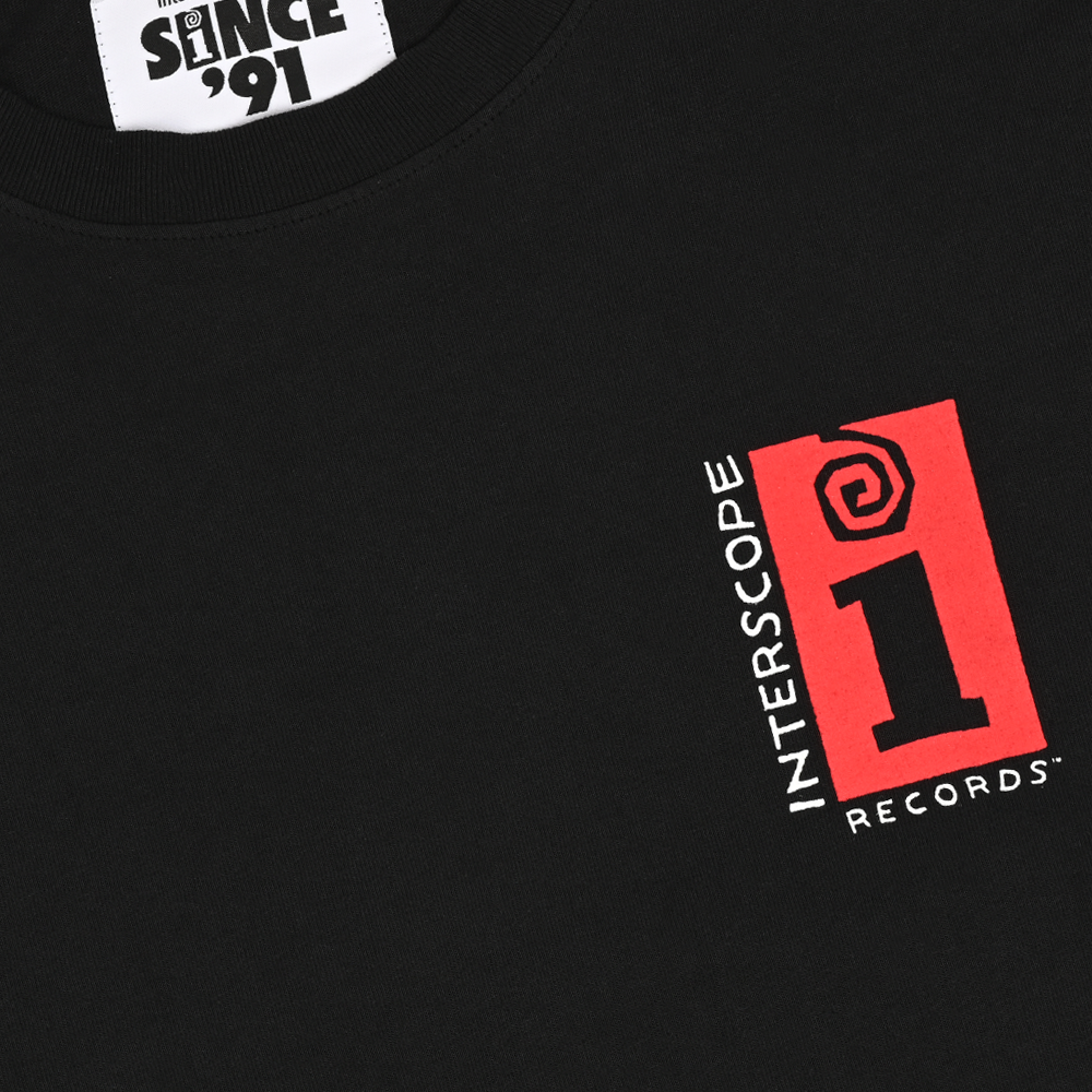 Interscope Longsleeve T-Shirt - Black and Red - Front Detail