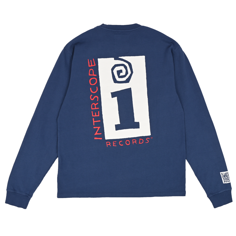 Interscope Longsleeve T-Shirt - Blue and White - Back