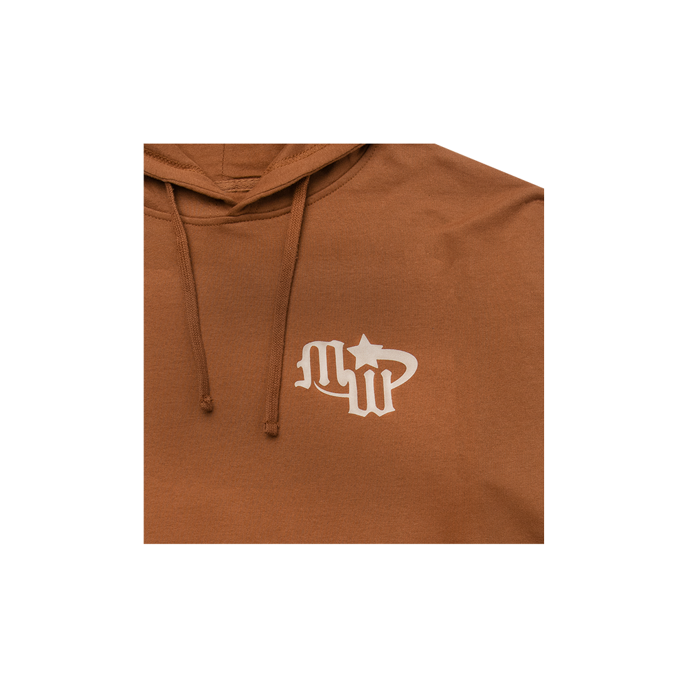 midwxst Tan Logo Hoodie Close 2