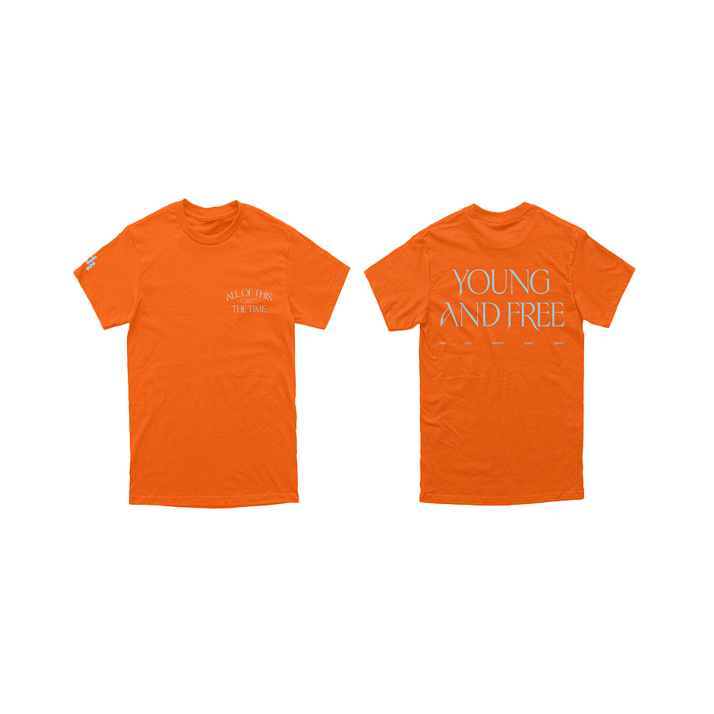 YOUNG & FREE BRIGHT ORANGE TEE