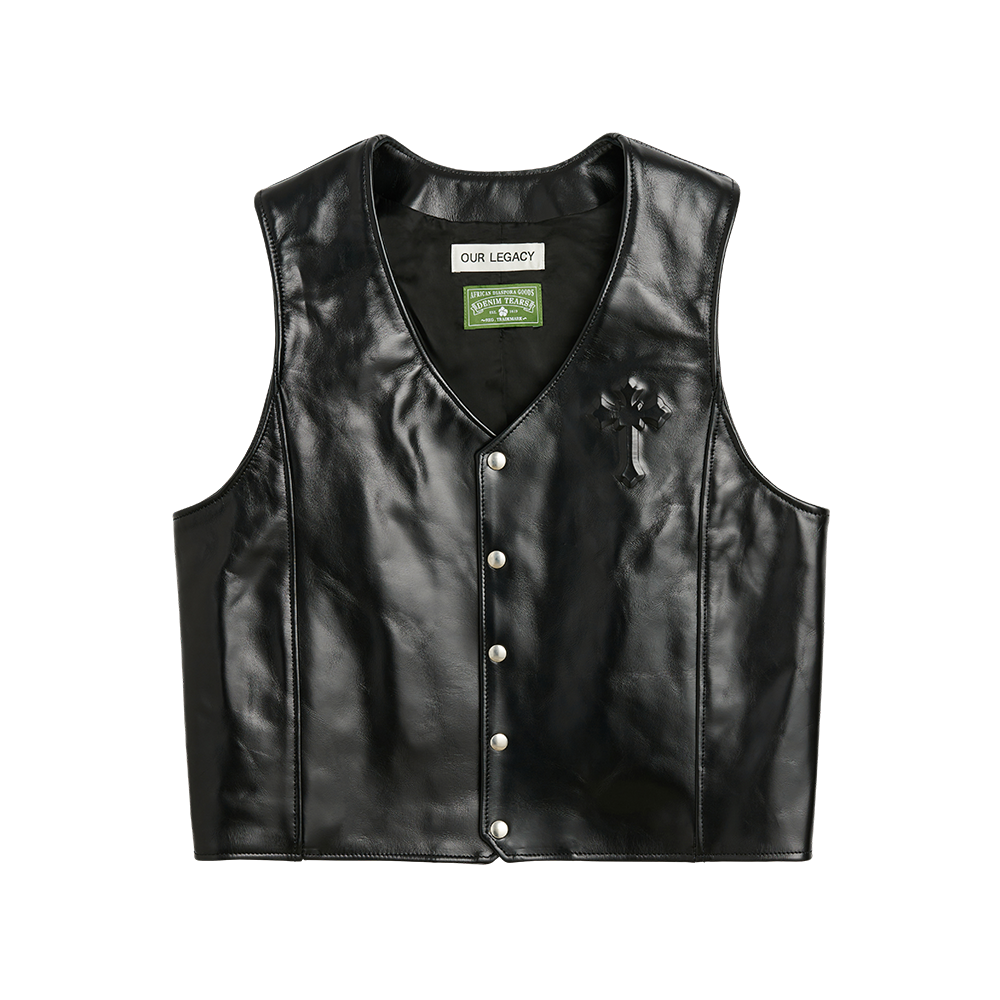 2Pac x Denim Tears x Our Legacy Leather Vest Front